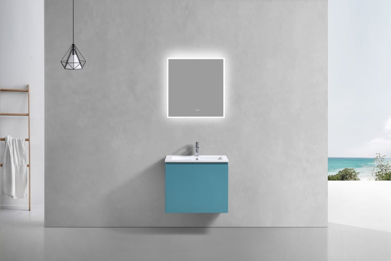 Kube Bath BALLI24-TG Balli 24" Teal Green Wall Mount Single Sink Bathroom Vanity with Reinforced Acrylic Composite Top - view 3