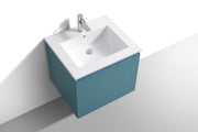 Kube Bath BALLI24-TG Balli 24" Teal Green Wall Mount Single Sink Bathroom Vanity with Reinforced Acrylic Composite Top - view 4