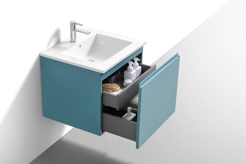 Kube Bath BALLI24-TG Balli 24" Teal Green Wall Mount Single Sink Bathroom Vanity with Reinforced Acrylic Composite Top - view 5