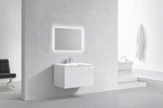 Kube Bath BALLI32-GW Balli 32" Gloss White Wall Mount Single Sink Bathroom Vanity with Reinforced Acrylic Composite Top - view 2