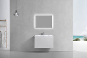 Kube Bath BALLI32-GW Balli 32" Gloss White Wall Mount Single Sink Bathroom Vanity with Reinforced Acrylic Composite Top - view 3