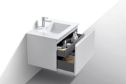 Kube Bath BALLI32-GW Balli 32" Gloss White Wall Mount Single Sink Bathroom Vanity with Reinforced Acrylic Composite Top - view 5