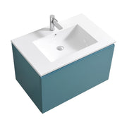 Kube Bath BALLI32-TG Balli 32" Teal Green Wall Mount Single Sink Bathroom Vanity with Reinforced Acrylic Composite Top