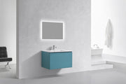 Kube Bath BALLI32-TG Balli 32" Teal Green Wall Mount Single Sink Bathroom Vanity with Reinforced Acrylic Composite Top - view 2