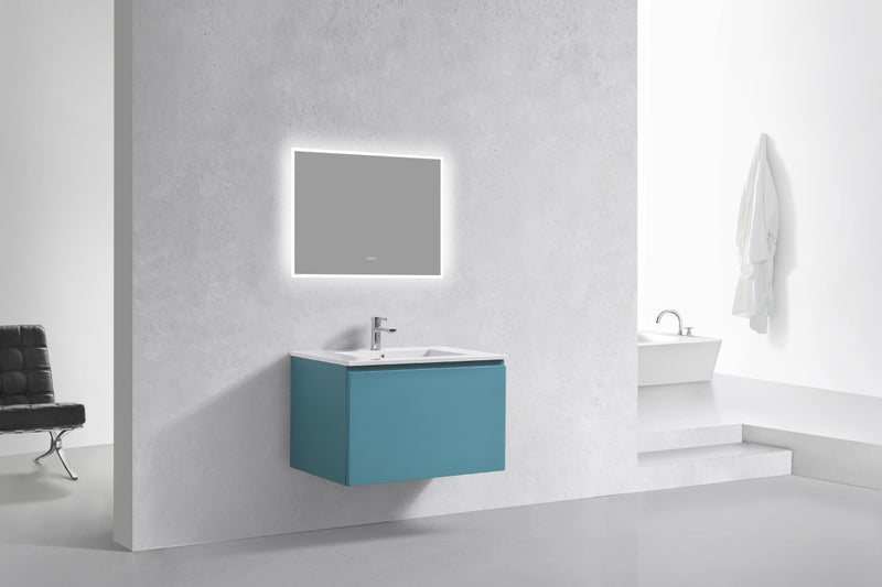 Kube Bath BALLI32-TG Balli 32" Teal Green Wall Mount Single Sink Bathroom Vanity with Reinforced Acrylic Composite Top - view 2