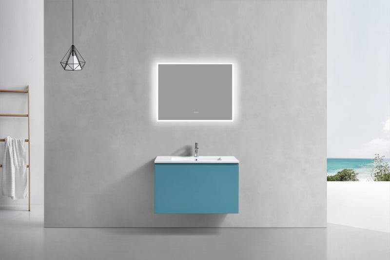 Kube Bath BALLI32-TG Balli 32" Teal Green Wall Mount Single Sink Bathroom Vanity with Reinforced Acrylic Composite Top - view 3