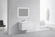 Kube Bath BALLI36-GW Balli 36" Gloss White Wall Mount Single Sink Bathroom Vanity with Reinforced Acrylic Composite Top - view 5