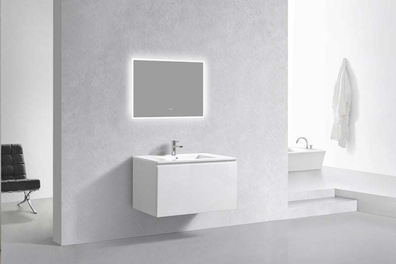 Kube Bath BALLI36-GW Balli 36" Gloss White Wall Mount Single Sink Bathroom Vanity with Reinforced Acrylic Composite Top - view 5