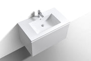 Kube Bath BALLI36-GW Balli 36" Gloss White Wall Mount Single Sink Bathroom Vanity with Reinforced Acrylic Composite Top - view 3