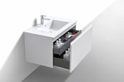 Kube Bath BALLI36-GW Balli 36" Gloss White Wall Mount Single Sink Bathroom Vanity with Reinforced Acrylic Composite Top - view 2