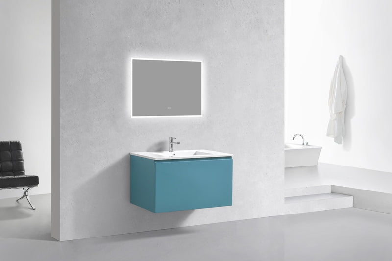 Kube Bath BALLI36-TG Balli 36" Teal Green Wall Mount Single Sink Bathroom Vanity with Reinforced Acrylic Composite Top - view 2