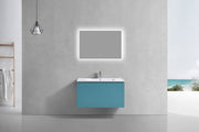 Kube Bath BALLI36-TG Balli 36" Teal Green Wall Mount Single Sink Bathroom Vanity with Reinforced Acrylic Composite Top - view 3