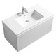 Kube Bath BALLI40-GW Balli 40" Gloss White Wall Mount Single Sink Bathroom Vanity with Reinforced Acrylic Composite Top