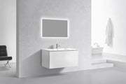 Kube Bath BALLI40-GW Balli 40" Gloss White Wall Mount Single Sink Bathroom Vanity with Reinforced Acrylic Composite Top - view 2