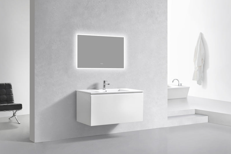 Kube Bath BALLI40-GW Balli 40" Gloss White Wall Mount Single Sink Bathroom Vanity with Reinforced Acrylic Composite Top - view 2