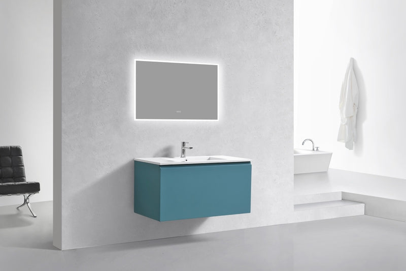 Kube Bath BALLI40-TG Balli 40" Teal Green Wall Mount Single Sink Bathroom Vanity with Reinforced Acrylic Composite Top - view 2