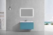 Kube Bath BALLI40-TG Balli 40" Teal Green Wall Mount Single Sink Bathroom Vanity with Reinforced Acrylic Composite Top - view 3