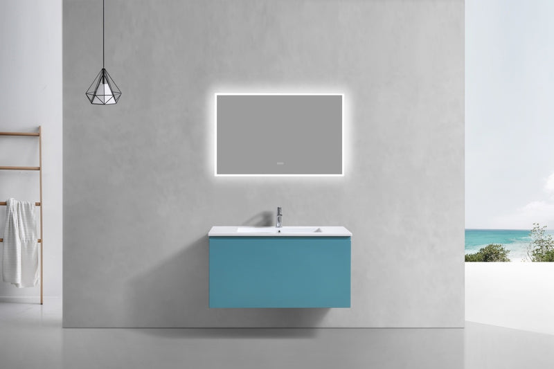 Kube Bath BALLI40-TG Balli 40" Teal Green Wall Mount Single Sink Bathroom Vanity with Reinforced Acrylic Composite Top - view 3