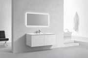 Kube Bath BALLI48S-GW Balli 48" Gloss White Wall Mount Single Sink Bathroom Vanity with Reinforced Acrylic Composite Top - view 2