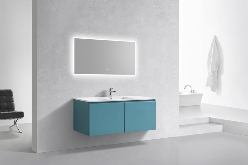Kube Bath BALLI48S-TG Balli 48" Teal Green Wall Mount Single Sink Bathroom Vanity with Reinforced Acrylic Composite Top - view 2