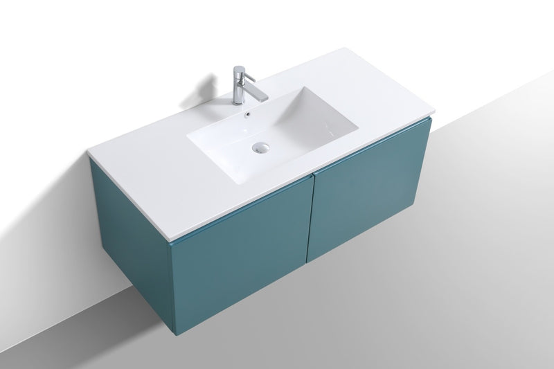 Kube Bath BALLI48S-TG Balli 48" Teal Green Wall Mount Single Sink Bathroom Vanity with Reinforced Acrylic Composite Top - view 4