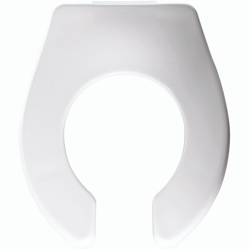 Bemis Baby Bowl Open Front Less Cover Commercial Plastic Toilet Seat in White with Stay·Tite® Commercial Fastening System™, Check Hinges, and DuraGuard®