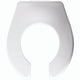 Bemis Baby Bowl Open Front Less Cover Commercial Plastic Toilet Seat in White with Stay·Tite® Commercial Fastening System™, Check Hinges, and DuraGuard®