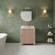 BE30EM00TL - Belmont 30 In. Single Sink Pre-Assembled Transitional Style Bathroom Vanity With 1" White Engineered Marble Countertop