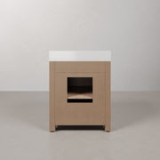 BE30EM00TL - Belmont 30 In. Single Sink Pre-Assembled Transitional Style Bathroom Vanity With 1" White Engineered Marble Countertop