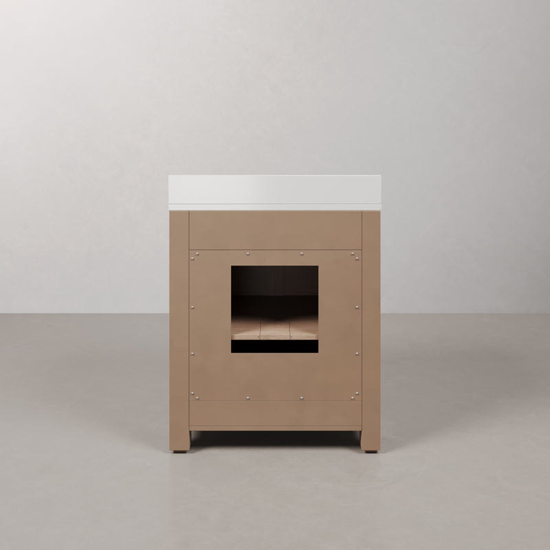 BE30EM00TL - Belmont 30 In. Single Sink Pre-Assembled Transitional Style Bathroom Vanity With 1" White Engineered Marble Countertop