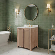 BE30EM00TL - Belmont 30 In. Single Sink Pre-Assembled Transitional Style Bathroom Vanity With 1" White Engineered Marble Countertop