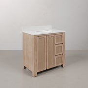 BE36EM00TL - Belmont 36 In. Single Sink Pre-Assembled Transitional Style Bathroom Vanity With 1" White Engineered Marble Countertop