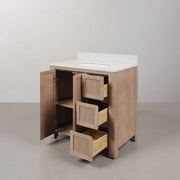 BE36EM00TL - Belmont 36 In. Single Sink Pre-Assembled Transitional Style Bathroom Vanity With 1" White Engineered Marble Countertop
