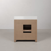BE36EM00TL - Belmont 36 In. Single Sink Pre-Assembled Transitional Style Bathroom Vanity With 1" White Engineered Marble Countertop