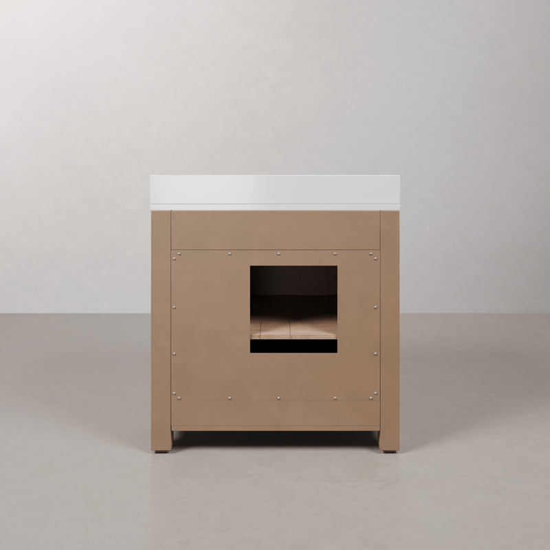 BE36EM00TL - Belmont 36 In. Single Sink Pre-Assembled Transitional Style Bathroom Vanity With 1" White Engineered Marble Countertop