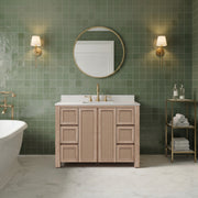 BE48EM00TL - Belmont 48 In. Single Sink Pre-Assembled Transitional Style Bathroom Vanity With 1" White Engineered Marble Countertop