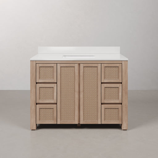 BE48EM00TL - Belmont 48 In. Single Sink Pre-Assembled Transitional Style Bathroom Vanity With 1" White Engineered Marble Countertop