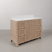 BE48EM00TL - Belmont 48 In. Single Sink Pre-Assembled Transitional Style Bathroom Vanity With 1" White Engineered Marble Countertop