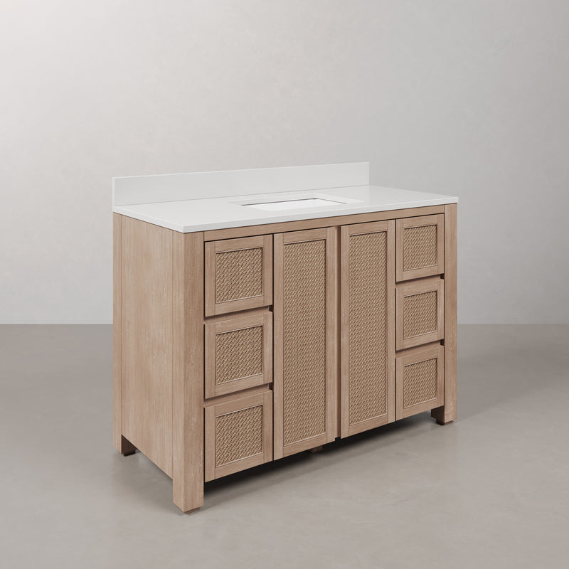 BE48EM00TL - Belmont 48 In. Single Sink Pre-Assembled Transitional Style Bathroom Vanity With 1" White Engineered Marble Countertop