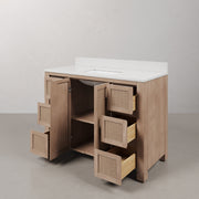 BE48EM00TL - Belmont 48 In. Single Sink Pre-Assembled Transitional Style Bathroom Vanity With 1" White Engineered Marble Countertop