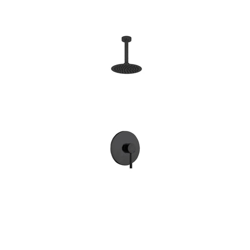 Kube Bath BK-RCR81V Aqua Rondo Matte Black Shower Set with Ceiling Mount 8" Rain Shower Head
