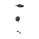 Kube Bath BK-RWR12TF2V Aqua Rondo Matte Black Shower Set with 12" Rain Shower and Tub Filler