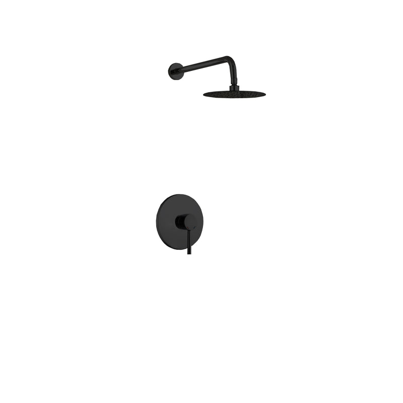 Kube Bath BK-RWR81V Aqua Rondo Matte Black Shower Set with 8" Rain Shower