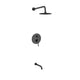 Kube Bath BK-RWR8TF2V Aqua Rondo Matte Black Shower Set with 8" Rain Shower and Tub Filler