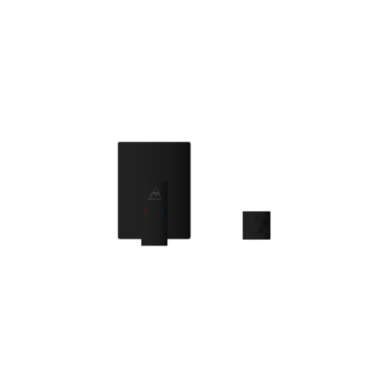 Kube Bath BK-TF1V Aqua Piazza Matte Black Tub Filler with Rough-In Valve