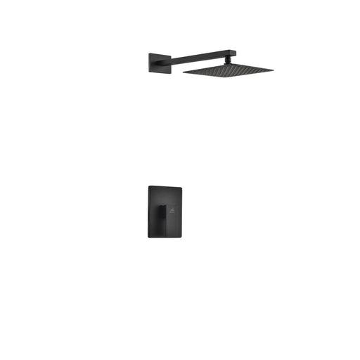Kube Bath BK-WR2001V Aqua Piazza Matte Black Shower Set with 8" Square Rain Shower