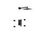 Kube Bath BK-WR2004J2V Aqua Piazza Matte Black Shower Set with 8" Square Rain Shower and 4 Body Jets