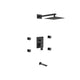 Kube Bath BK-WR2004JTF3V Aqua Piazza Matte Black Shower Set with 8" Square Rain Shower, 4 Body Jets and Tub Filler