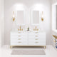 BR72CW06PW - Bristol 72 In. Double Sink Pre-Assembled Modern Style Bathroom Vanity With 1" Carrara White Marble Top