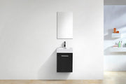 Kube Bath BSL16-BK Bliss 16" Black Wall Mount Single Sink Bathroom Vanity with Reinforced Acrylic Composite Top - view 3